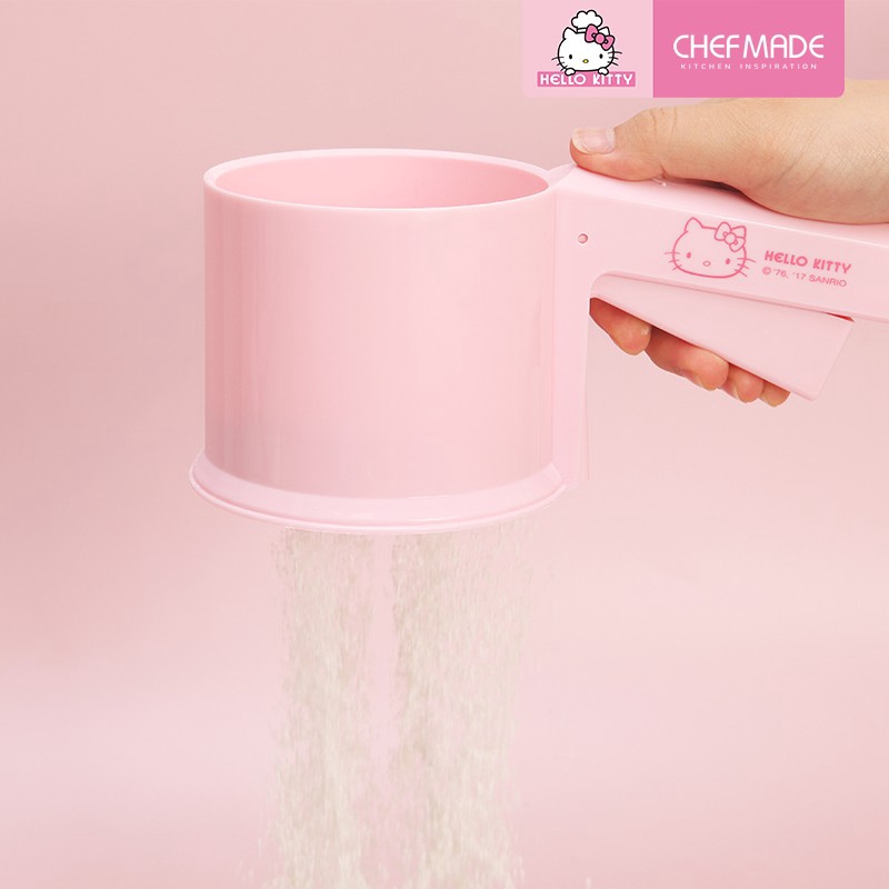ตะแกรงแป้งน้ําตาลผงกึ่งอัตโนมัติพร้อมสเกล/hello Kitty/สีชมพู สําหรับ KT7016