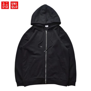 M-5XL (40-110KG) Uniqlo เสื้อกันหนาว ไซส์ใหญ่ แฟชั่น ผู้ชาย แขนยาว เสื้อฮู้ด เสื้อกันหนาว ซิปหน้า มีเชือก หลวมๆ