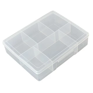 LUCKY HOME กล่องแบ่งช่อง 6 ช่อง ขาว K-5456 ขนาดกล่อง(กว้าง x ยาว x สูง): 16 x 19.5 x 4.5 cm