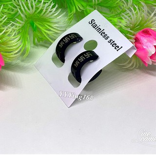 ต่างหู ตุ้มหู จิว ต่างหูผู้ชาย Punk Men Stainless Steel Hoop Piercing Round Earrings for Women Men 1 คู่