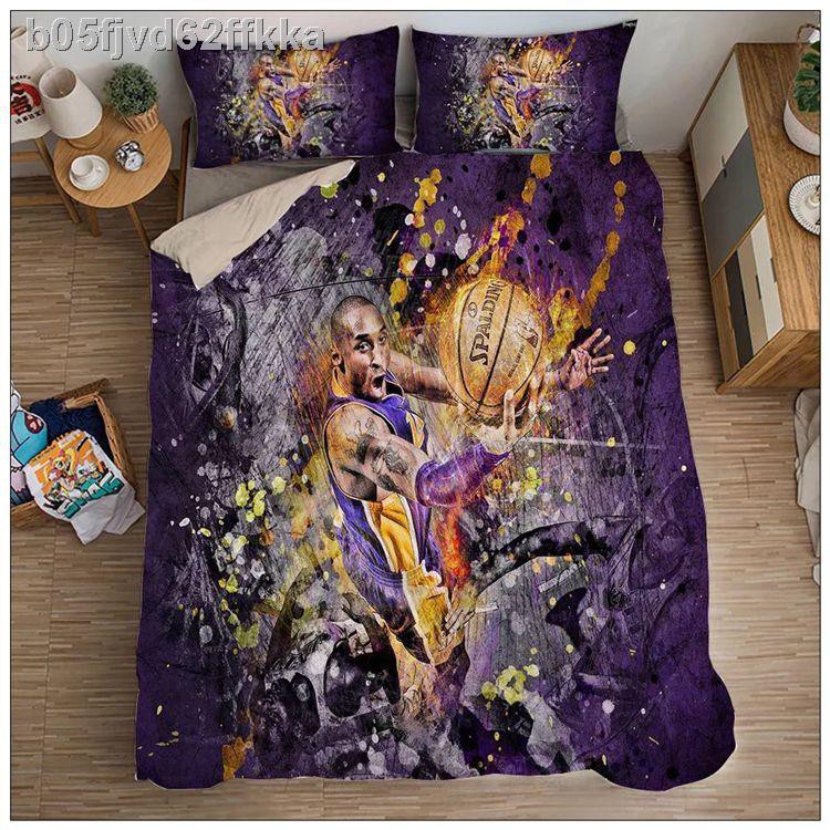 ผ้าห่มNBA Quilt Coverทีมบาสเก็ตบอล NBA Lakers ชุดเครื่องนอนสี่ชิ้น Kobe