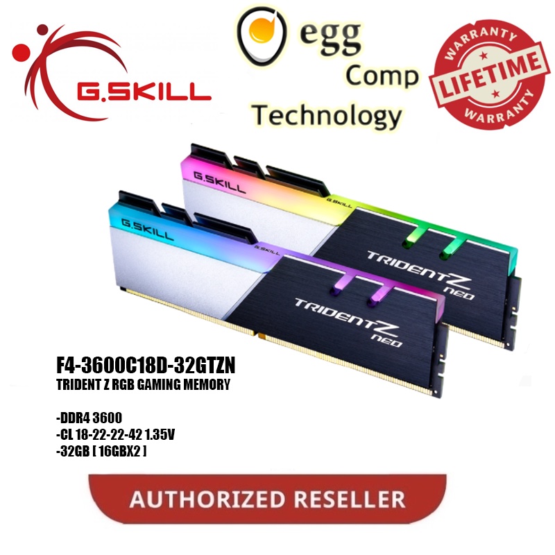 G.SKILL TRIDENT Z NEO RGB DDR4-3600 [ 16GBX2 ] - 32GB RAM [ F4-3600C18D-32GTZN ]