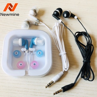 Newmine หูฟังราคาถูกที่สุด 15 บาท หูฟังแอปเปิ้ลตัวน้อย ชุดกล่องสี่เหลี่ยม ในหู โทรศัพท์มือถือ MP3 แบบสากล หูฟังขนาดเล็ก สี 3.5 มม