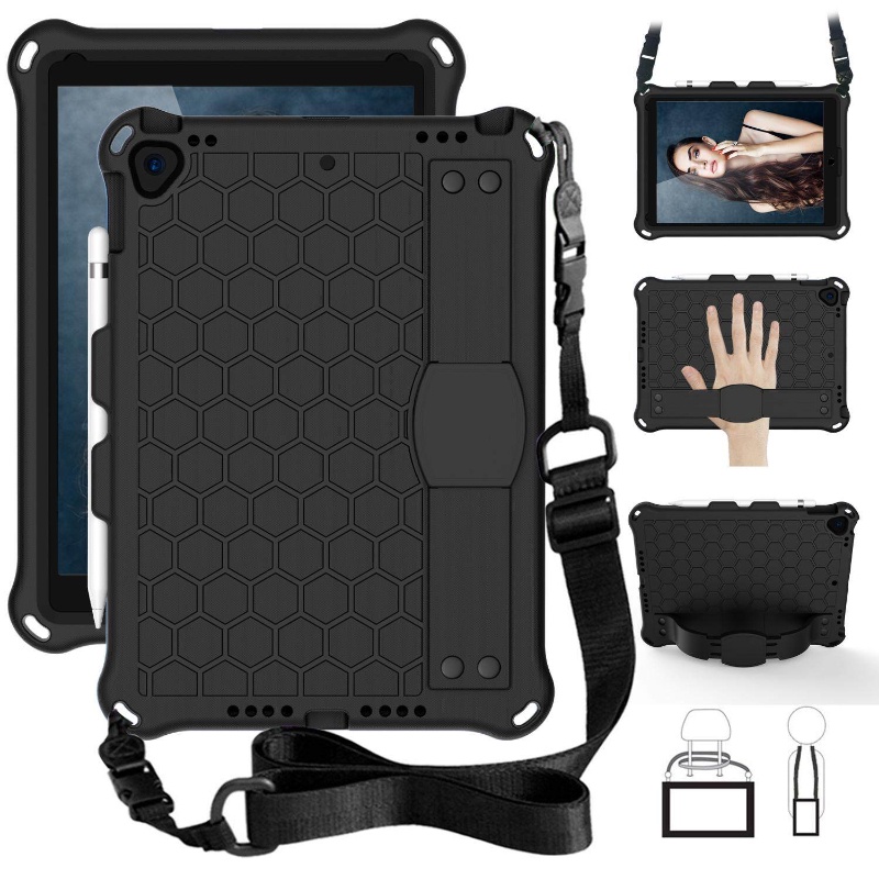 Handle Stand ShockProof Case พร้อมสายคล้องไหล่สําหรับ iPad Pro 11 2025 2024-2018, Air 8/Air 7/Air 6/Air 5/Air 4/Air 3/Air 2, iPad 11th/10th/9th/8th/7th/6th/5th/5/4,Pro 9.7
