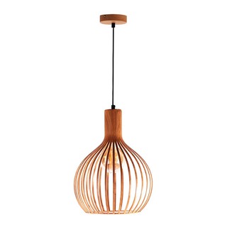 Bouquet lamp PENDANT LAMP CARINI P121018-M 1-LIGHT WOOD Interior lamp Light bulb โคมไฟช่อ ไฟช่อ CARINI P121018-M ลายไม้