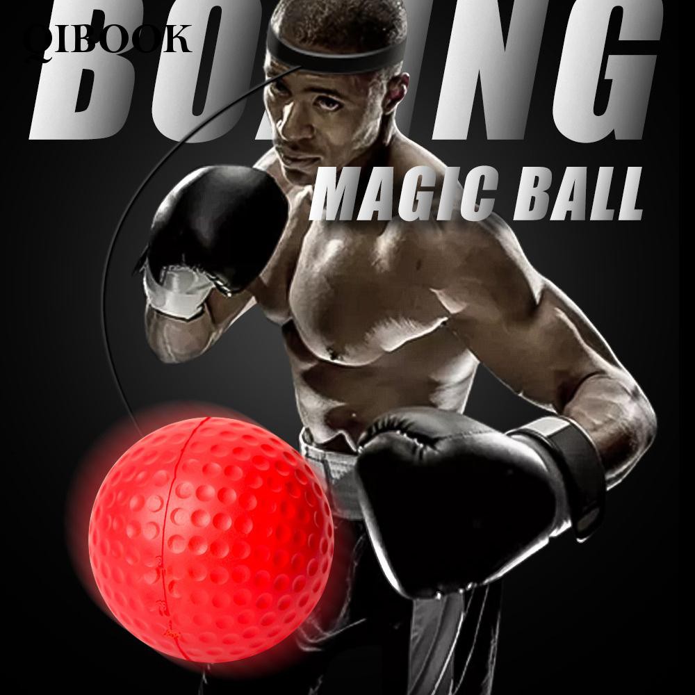 qibook Boxing Reflex Ball Set Black+Red Durable 2 for Reaction, Agility