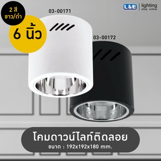 โคมไฟดาวน์ไลท์ติดลอย 6นิ้ว LED BULB-E27 LUMAX รุ่น SDC192 สีขาว และ สีดำ