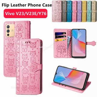 Luxury Leather Phone Case For Vivo V23 pro V23pro V23E V 23 Y76 Y 76 Y15s Y15A Y 15s Y 15A 4G 5G Card Slot Flip Wallet Magnetic Bracket Casing Shockproof Protection Back Cover