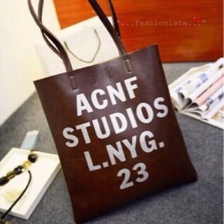 Vintage tote bag น้ำตาลเข้ม