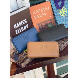 💕 Tory burch Thea Multi-Gusset Zip Continental Wallet กระเป๋าสตางค์หนังผิววัว