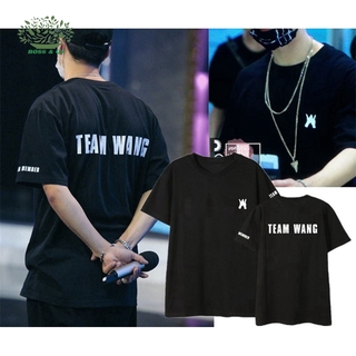 เสื้อยืดผ้าฝ้ายพิมพ์ลายแฟชั่น [100% Cotton] GOT7ไอดอลเทรนเนอร์หวางเจีเสื้อยืดแขนสั้นJackson Wang