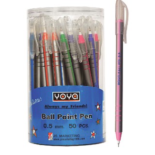 โยย่า ปากกาปลอก 1031 41 48 51 0.5 มม. หมึกสีน้ำเงิน แพ็ค 50 ด้าม Yoya pen cap 1031 41 48 51 0.5mm. Blue ink. 50 pack.