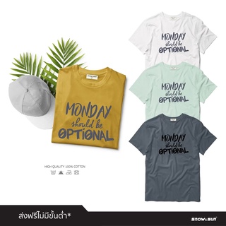 เสื้อยืด Snow&amp;sun  รุ่น Monday สีสวยใส่สบาย ผ้า cotton100%