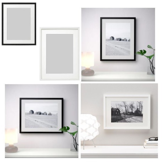 RIBBA / RODALM กรอบรูป / กรอบรูป , 30x40 / 40x50 ซม. กรอบไม้สีขาว / สีดํา