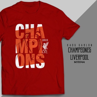 เสื้อยืด พิมพ์ลาย Liverpool Champions 2022 สีแดง XS - 6XL