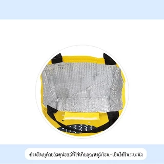 SUGA กระเป๋าเก็บอุณหภูมิ แบบเทปตีนตุ๊กแก ลายปลา ปิ่นโต เก็บความร้อนความเย็น กันน้ำ ปิกนิก อาหารกลางวัน เครืองดื่ม OR016Z