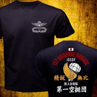 ใหม่ เสื้อยืดแขนสั้น ผ้าฝ้าย 100% พิมพ์ลายกองทัพญี่ปุ่น JGSDF 1st Airborne แฟชั่น สําหรับผู้ชายSize S-5XL