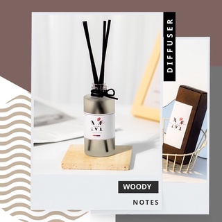 ก้านไม้หอมปรับอากาศ 60 ml และ 110 ml Room Perfume DIFFUSER น้ำหอมในบ้าน แบรนด์ MIA รวมกลิ่นวูดดี้ (Woody Notes)