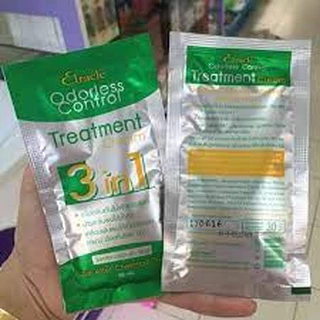 ใบโอเขียวทรีสเมนต์ 3 in 1 Elracle Odorless Control Treatment (green bio super) ซองเขียว 1 กล่อง 24 ซอง