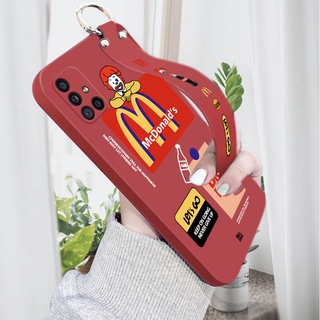 สําหรับ Samsung Galaxy A51 A71 A31 A21S A11 M11 เคสโทรศัพท์มือถือ ซิลิโคนนิ่ม ลายการ์ตูน McDonalds พร้อมขาตั้ง