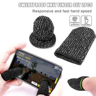 ถุงนิ้วเล่นเกม (แพ็ค 1 คู่) ไร้ตะเข็บ กันลื่นและป้องกันเหงื่อ ใส่สบาย Gaming Finger Sleeve สำหรับเล่น PUBG ROV COD D123