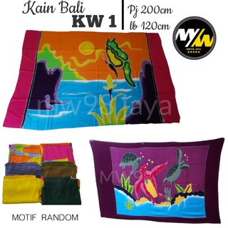 ผ้าบาหลี KW1|ผ้าชายหาด|ถุงมือชายหาด ผ้าเพ้นท์สี ไม่มีลาย RUMBAI BALI ดอกไม้