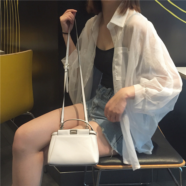 Lune 008 ***สินค้ามีพร้อมส่ง*** เสื้อเชิ้ตชีฟอง *สินค้าขายดี* เสื้อป้องกันแสงแดด แขนยาว ตัวใหญ่ มีกระเป๋า2ข้าง - รูปที่ 3