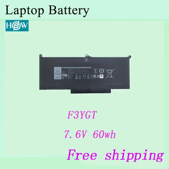 ❤High quality F3YGT   Laptop   battery For DELL Latitude 12 7000 7280 7480  batteries  free shipping