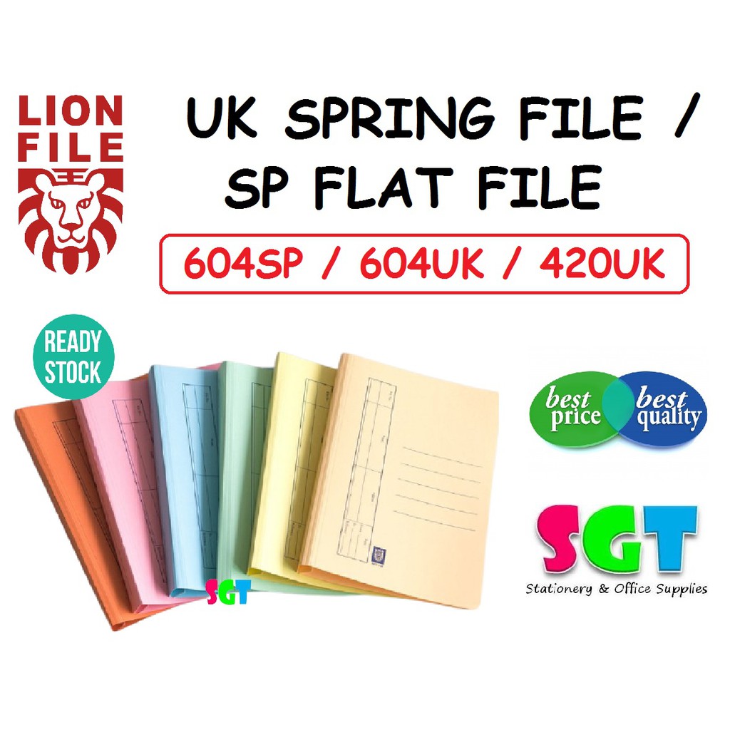 LION FILE UK Spring File / SP Flat File ( 604SP / 604UK ) สุ่มสี - 1 หน่วย