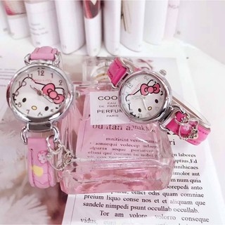 นาฬิกาข้อมือ Hello Kitty Cartoon Cute Kids Girls Childrens Watch Child