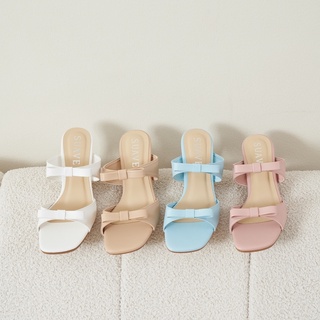 SV0015-Minnie Shoes รองเท้าส้นสูง นิ่ม สบาย ตกแต่งหน้ารองเท้าด้วยโบว์