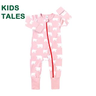 Kids Tales Baby Boys Girls Bodysuit Newborn Infant Toddler Jumper Sleep Suit Pajama Cotton Polar Bear Print Zips Jumpsuit Bonds Wondersuit Hy2708p