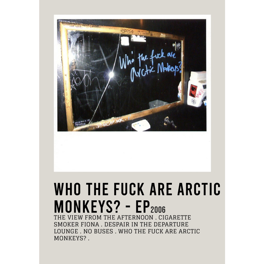 โปสเตอร์ปกอัลบั้ม Who the Fuck Are Arctic Monkeys - EP โดย Arctic Monkeys สําหรับห้อง/บาร์เบอร์ยิม