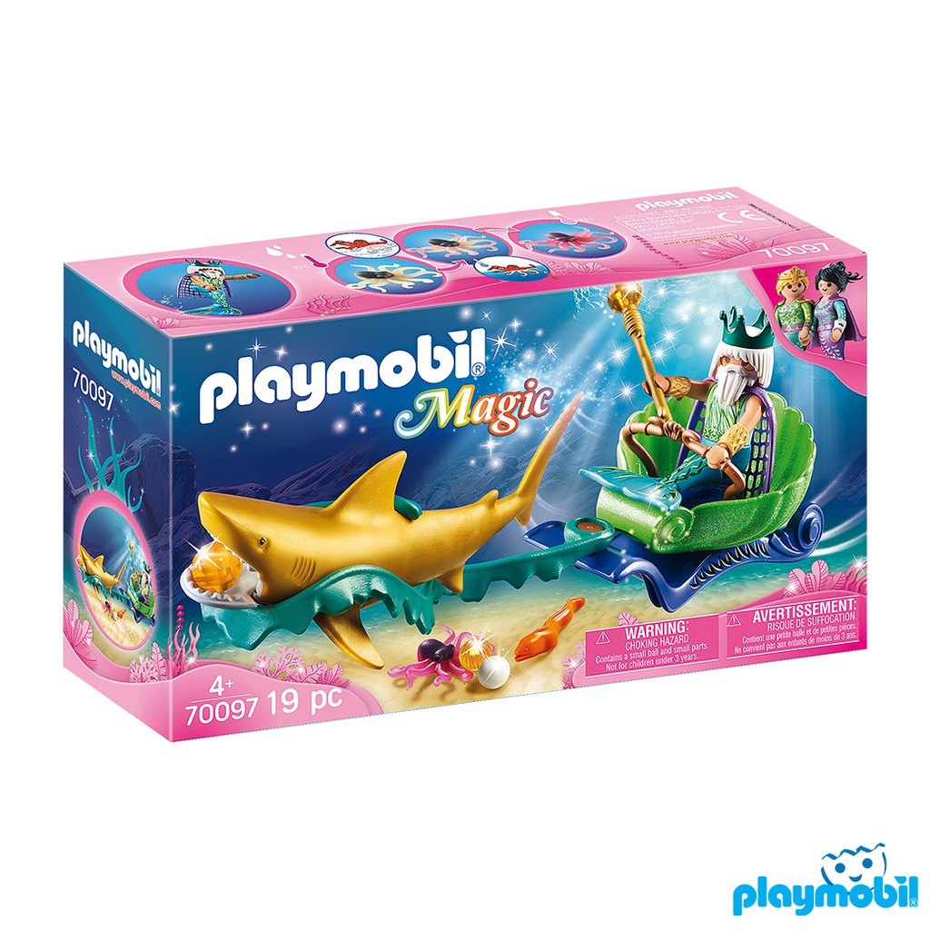 Playmobil 70097  Mermaid King of the Sea with Shark Carriage แอคชั่นฟิกเกอร์  เมอร์เมด เรือลากจ้าวสมุทร และฉลามทอง
