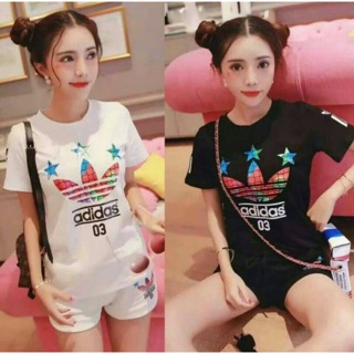 🌺🌺มีของพร้อมส่ง  🌺🌺ราคาส่ง:  290.- 💰💰Vip : 260.-  (2ชิ้น)  ชุดเซท adidas !!!  ฮิตสุดนาทีนี้เลย