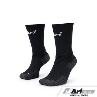 ARI ELITE FOOTBALL CREW SOCKS -  BLACK/WHITE ถุงเท้าสั้น อาริ อีลิท สีดำ