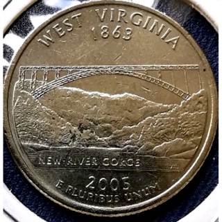 เหรียญ​ส​ห​รัฐ​อเมริกา​ USA, States Quarter, Virginia, ใช้แล้ว,#0675E
