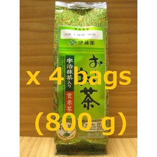 ITOEN Oi OCHA, Matcha blended Genmaicha 800g (200g x 4 packs), Japanese Green Tea with Roasted Brown Rice and Uji Matcha, ชามัทฉะผสมข้าว 800 กรัม (200 กรัม x 4 แพ็ค) ชาเขียวพร้อมข้าวปั้นญี่ปุ่นและญี่ปุ่น