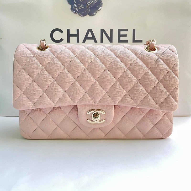 Chanel classic 10” hl31 สี Rose claire  LGHW Fullset