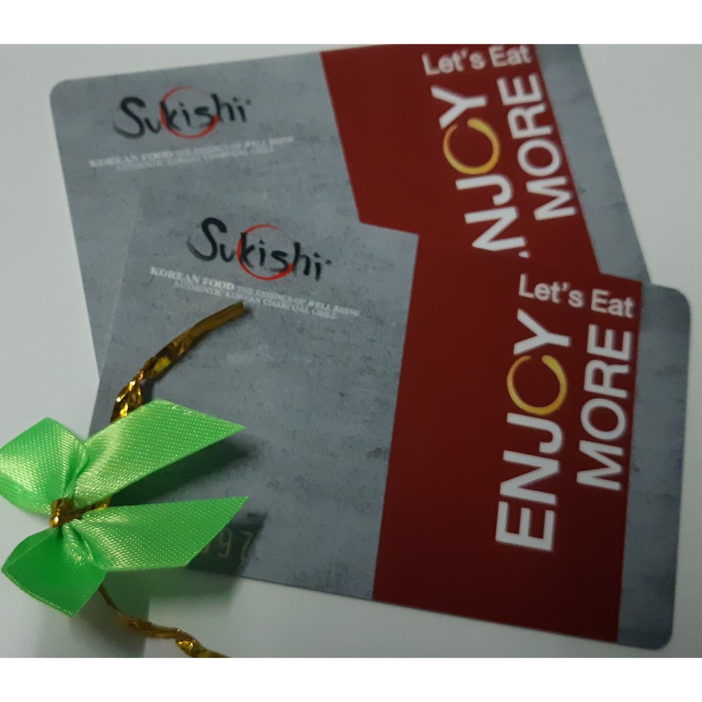 คูปองส่วนลดSukishi Sukishi Member Card 200- บาท (รวมส่ง)  เป็นคูปองส่วนลด ใช้ได้กับร้าน Sukishi (ซูก