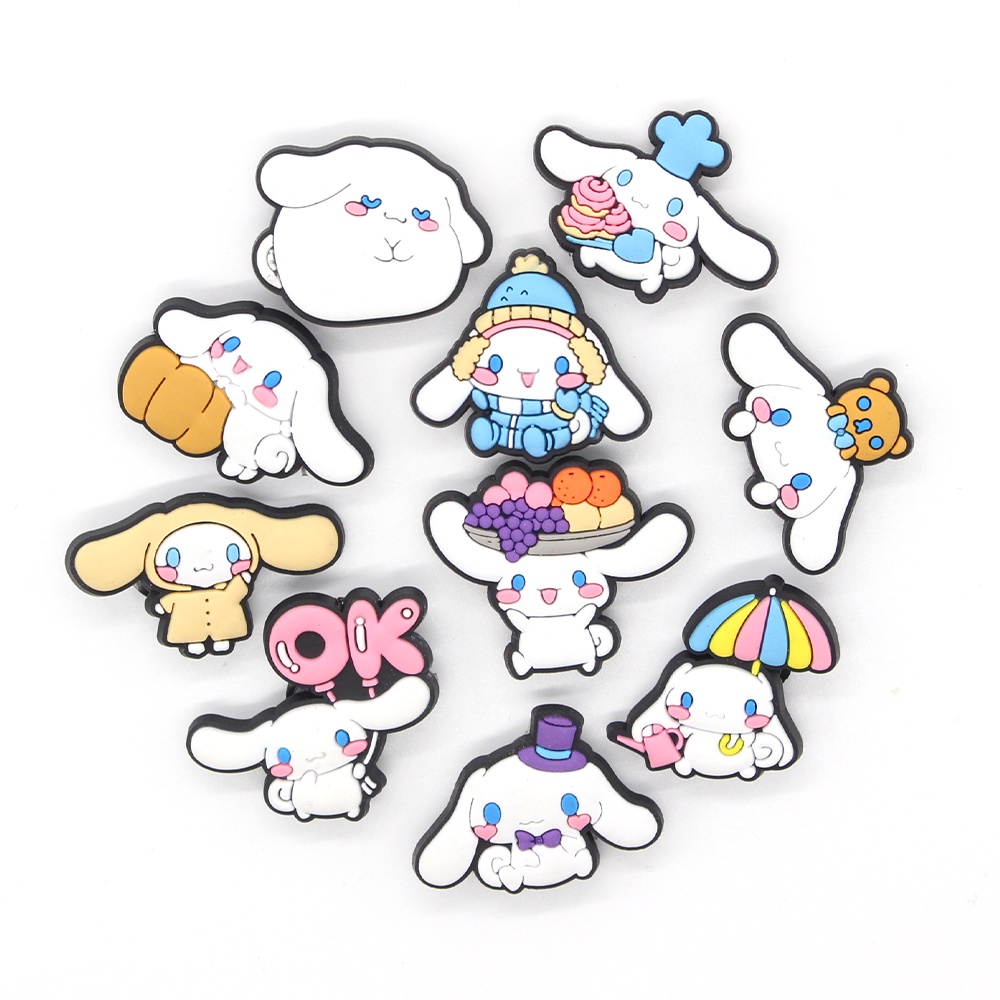 อุปกรณ์เสริม Jibbitz การ์ตูน crocs Cinnamon Dog Shoe Charms อุปกรณ์เสริมสําหรับรองเท้าแตะ 1 ชิ้น