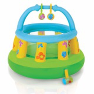 Monkey Toys ยิมลมหนูน้อยเป่าลม (ฟ้า-เขียว) 130x104cm BabyGym INTEX 48474