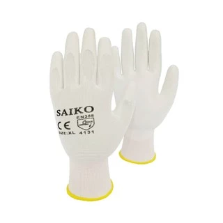 SAIKO ถุงมือไนล่อน เคลือบ PU เต็มฝ่ามือ (ราคาต่อคู่)