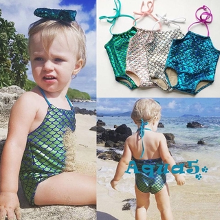 ✿ℛBaby Girl Fashion Casual Slim Mermaid Swimwuit