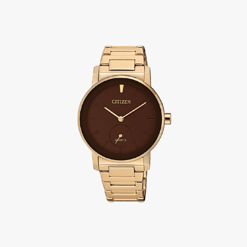 [ประกันร้าน] CITIZEN นาฬิกาข้อมือผู้หญิง รุ่น  AQ Mid Brown Dial Rose Gold รุ่น EQ9063-55X