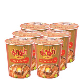 มาม่าคัพ บะหมี่กึ่งสำเร็จรูป รสต้มยำกุ้งน้ำข้น 60 กรัม x 6 ถ้วย Mama Cup Instant Noodles Tom Yum Shrimp Flavor 60 grams