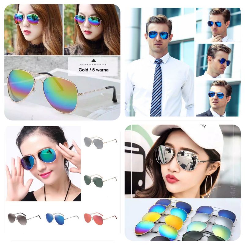 แว่นกันแดด AVIATOR GLASSES RETRO + กล่อง