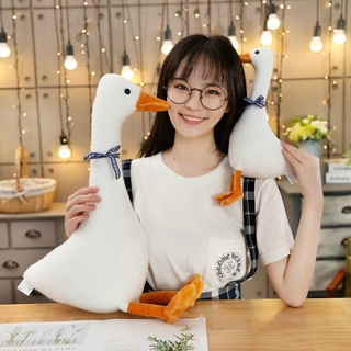 ของเล่นตุ๊กตาเป็ดสีขาวตัวใหญ่น่ารักลื่นสบายสาว ๆ ชอบ Big White Duck【Toy】【Doll】