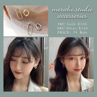 E52 ต่างหู ก้านเงิน s925 งานเกาหลี แบบใหม่ล่าสุด ต่างหู แฟชั่น Earring Jewelry เครื่องประดับออกงาน ตุ้มหู