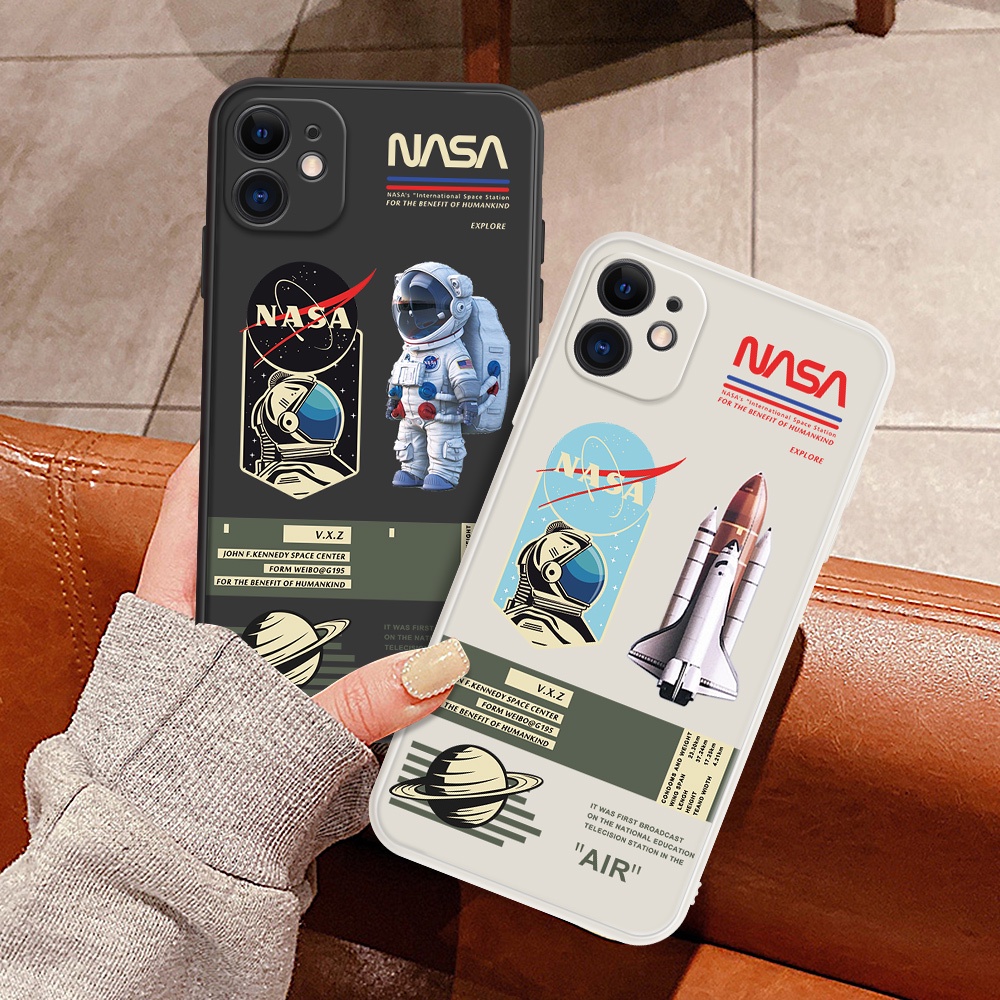 NASA astronaut space phone case For iPhone XR X iPhone 7 Plus 8 Plus iPhone  XS Max 6S 6 Plus 5 4 TPU Black Matte Phone Cover H052 | Shopee Thailand